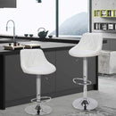 Set 2 Sgabelli Cucina Seduta Pelle Imbottita Sgabello Girevole Casa Bar Bianco