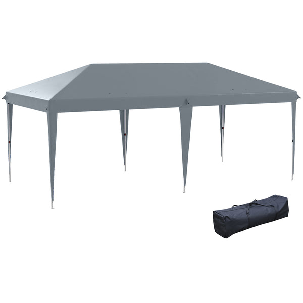 Gazebo da Giardino Pop-up 6x3 m Pieghevole Tendone per Feste con Sacca di Trasporto Grigio online
