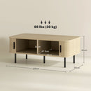 Tavolino da Soggiorno con Ante Scorrevoli 100x55x40 cm in Legno Canettato Rovere e Nero  