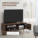 Mobile Porta TV fino a 55" 110x40x50 cm con Vano Aperto e Armadietto in Legno Marrone