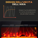 Camino Elettrico da Parete 1800W con Telecomando e Display LCD 91,4x15,8x45 cm Nero 