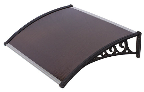 Pensilina Tettoia in Policarbonato Alveolare Fumè 120x100 cm Masi Marrone Seconda Scelta sconto