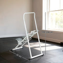Stepper Vertical Climber Pieghevole con Impugnatura Regolabile Pedali Antiscivolo e Monitor LCD Bianco      
