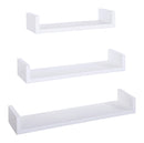 Set 3 Mensole da Parete 60-50-40x15,5x8 cm in Fibra di Legno Calamita Bianco