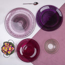 Set 3 Piatti Piani Ø29x2,5 cm  in Vetro VdE Tivoli 1996 Imperial Rosa