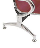 Panca per Sala d'Attesa 4 Posti in Acciaio Rosso