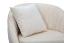 Poltrona Venice Crema 85x66x78 cm in Legno Spugna e Poliestere e Metallo Oro