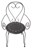 Set 4 Sedie da Giardino 50x49x89 cm in Ferro Battuto Grigio