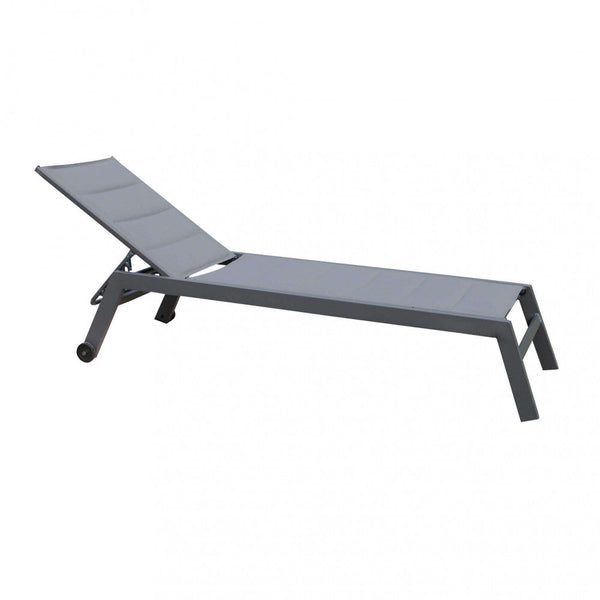 Lettino Prendisole da Giardino Formentera Impilabile 198x61x34/95 h cm in Alluminio Antracite prezzo