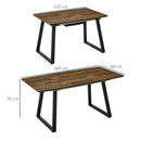 Tavolo Allungabile 120-160x80x76 cm Max 4-6 Persone in MDF e Metallo color Legno