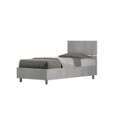 Letto Singolo Testata Dritta Demas Grigio Varie Misure