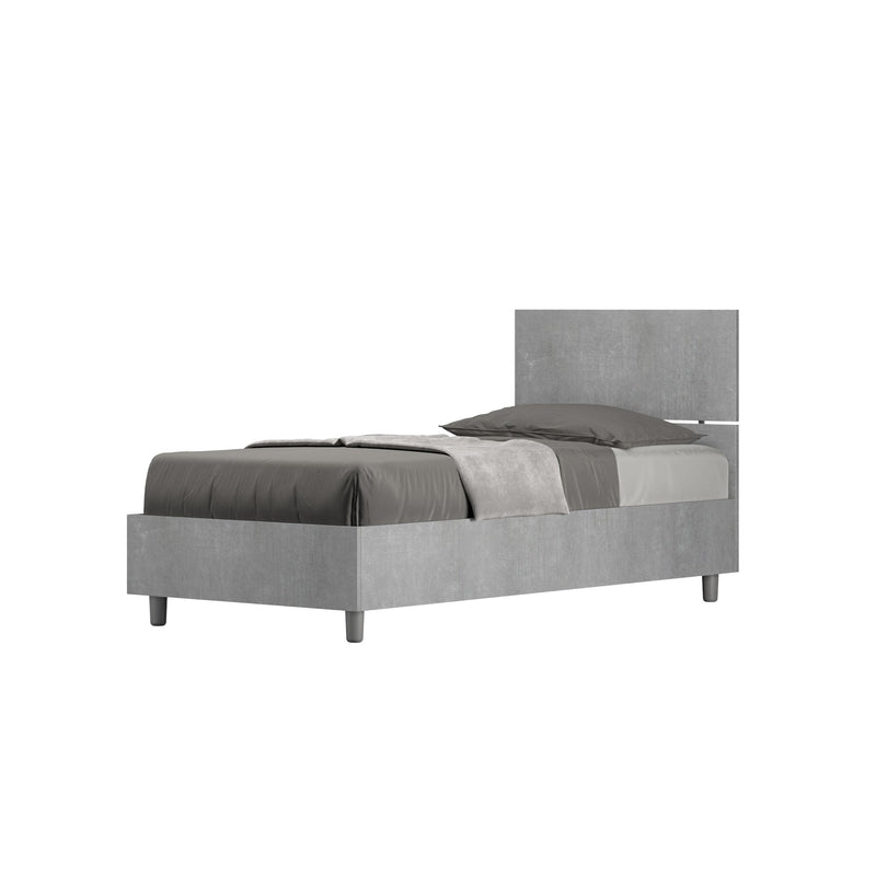 Letto Singolo Testata Dritta Demas Grigio Varie Misure