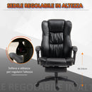 Sedia da Ufficio ad Altezza Regolabile con 6 Punti Massaggianti 68,5x68,5x113-121 cm in Finta Pelle Nera
