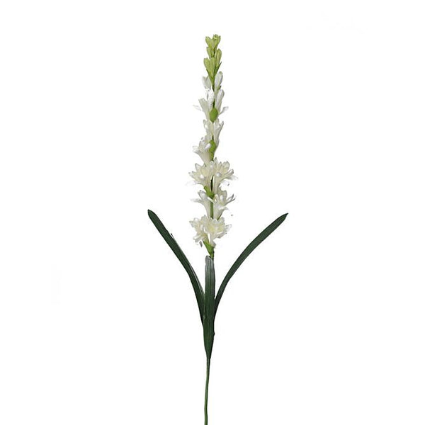 Set 3 Fiori Artificiali di Tuberosa Altezza 90 cm Bianco prezzo