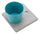 Base con Vaschetta per Fontane con Ghiera Piccola 40x40x5 cm in Cemento Belfer 42/BSE/4 Turchese