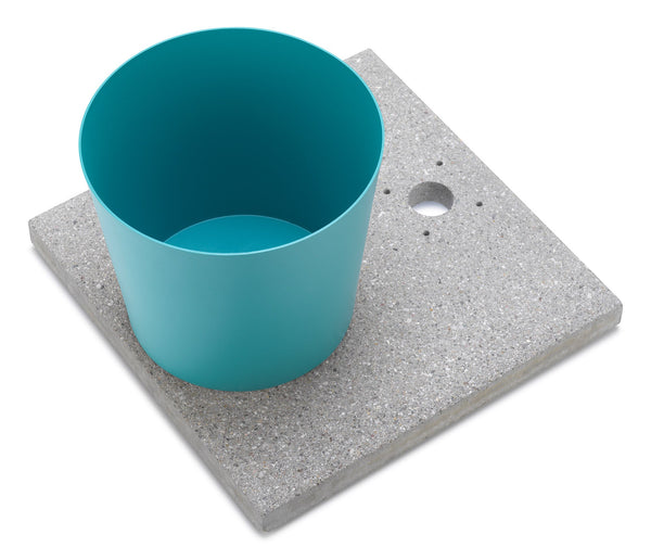 Base con Vaschetta per Fontane con Ghiera Piccola 40x40x5 cm in Cemento Belfer 42/BSE/4 Turchese prezzo
