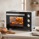 Forno Elettrico 1500 W 28 L 48,5x38x31 cm con Temperatura Regolabile Max 230° Timer 60 min Griglia e Teglia Argento      
