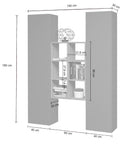 Parete Attrezzata Soggiorno 140x30x180 cm Maruska n°22 Grigio Antracite Opaco