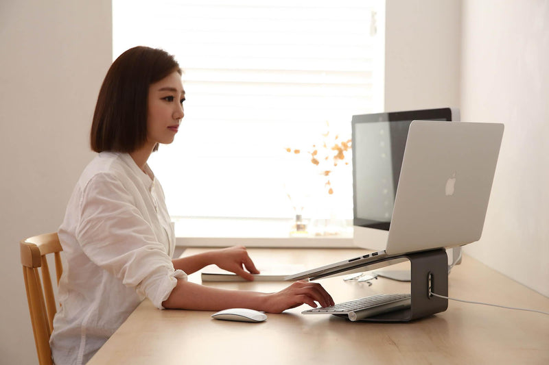 Supporto Rialzo per Portatile PC 24x23,7x13,5 cm in Alluminio Grigio