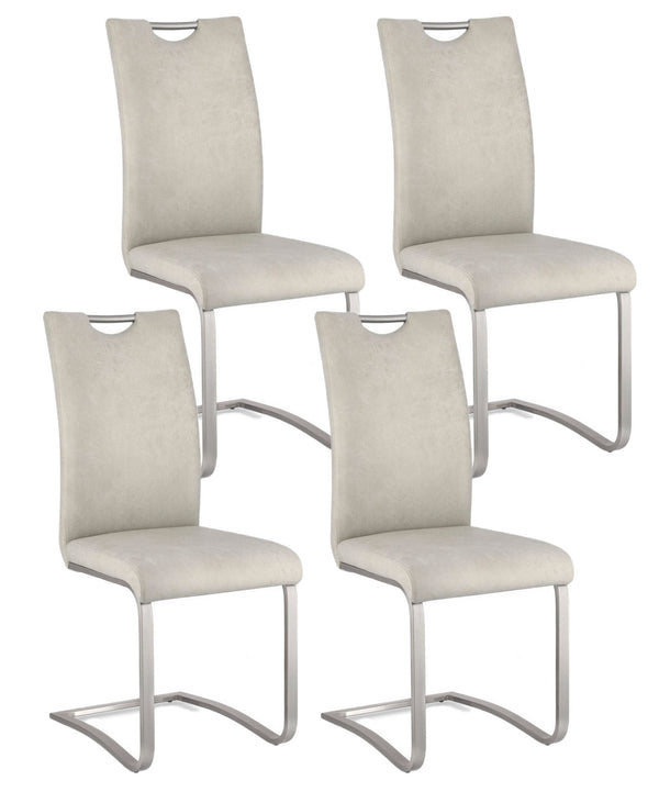acquista Set 4 Sedie 42x56x102h cm Kenneth Pu Ghiaccio