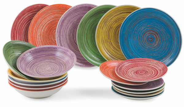 online Servizio Piatti 18 Pezzi in Gres Villa d'Este Home Tivoli Terra