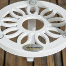 Set Tavolino e 2 Sedie da Giardino in Alluminio Bianco