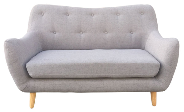 Divano Design Divanetto 2 Posti Tessuto Grigio Piedi in Legno per Casa Ufficio online