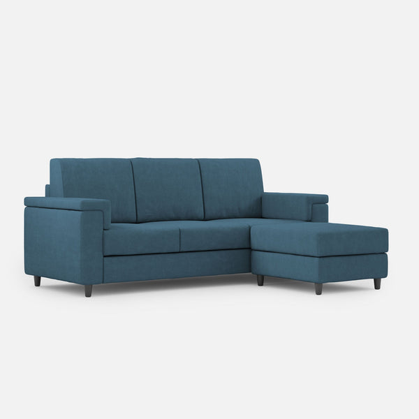online Divano 3 Posti con Pouf 208x155x85 cm Marrak in Tessuto Avio