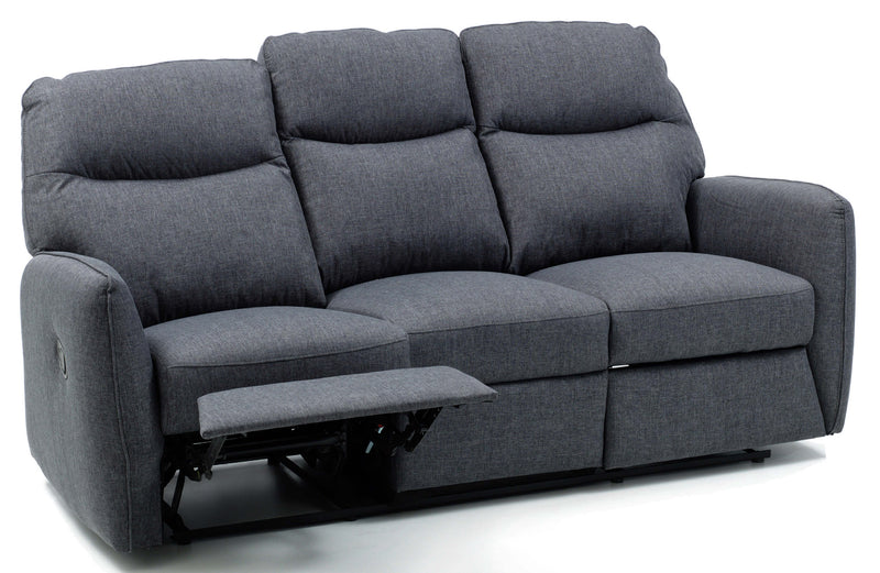 Divano 3 Posti Reclinabile Manuale in Tessuto Kube Blu