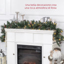 Ghirlanda Natalizia con 50 Luci LED e Decorazioni 180x30x30 cm Verde  