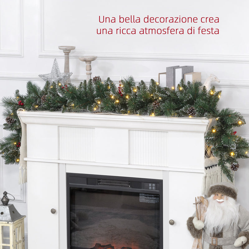 Ghirlanda Natalizia per Scale 3m 5m 10m, Ghirlanda Albero di Natale, Ghirlanda Verde Natale Ghirlande Natalizie da Esterno, Ghirlande Natale Lunghe per Porta Camino (Verde Scuro, 10M