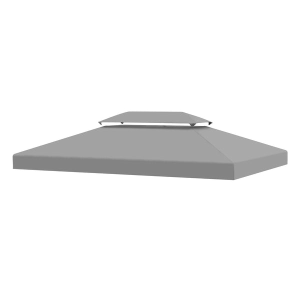 acquista Tetto di Ricambio Impermeabile per Gazebo da Giardino 4x3m in Poliestere Grigio