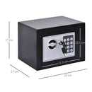 Cassaforte a Mobile Elettroinica a Batteria 23x17x17 cm in Acciaio Nera