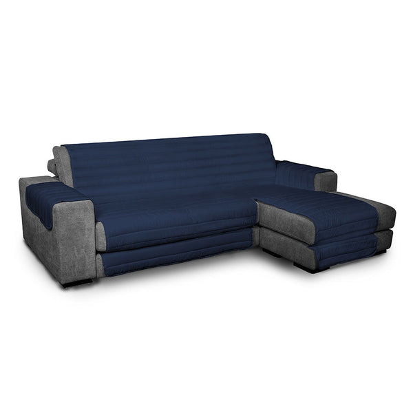 Copridivano Trapuntato in Microfibra con Penisola Destra Blu Scuro sconto