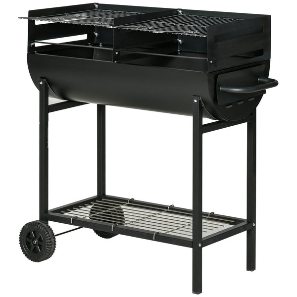 Barbecue a Carbone Carbonella in Acciaio 90x45x96 cm Rush Nero acquista