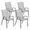 Set 4 Sedie da Giardino 54x71x93 cm Impilabili con Braccioli Curvi in Acciaio e Tessuto Traspirante Grigio