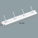 Appendiabito a muro 4 ganci 48x6 cm in Bambù Bianco