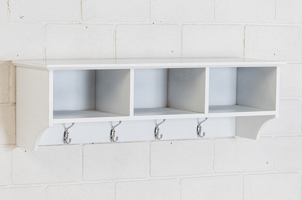 Mensola Appendiabiti in Legno 79x25x25 cm Cortina Bianco sconto