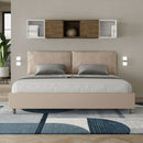Letto Matrimoniale Imbottito in Similpelle Antea Large Tortora Varie Misure