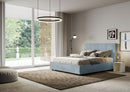 Letto Matrimoniale con Alzata Comoda Imbottito in Microfibra Mika Azzurro Varie Misure