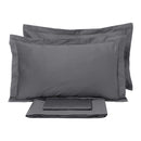 Set Lenzuola Matrimoniale Sopra Sotto e Federe Tinta Unita Garrini Clarice Grigio