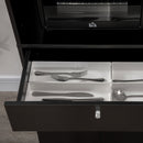 Credenza da Cucina 90x40x120 cm per Microonde con Armadietti Mensole e Cassetto in Legno Nero 