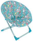 Set 2 Sedie da Giardino Pieghevoli per Bambini in Ferro Soriani Moonchair Unicorno