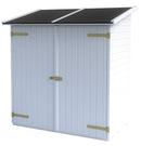 Casette Box da Giardino in Legno Porta Utensili 149x84x172 cm con 2 Porte Ecla Bianca