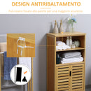 Mobiletto Bagno Salvaspazio 50x29x92 cm Armadietto e 2 Ripiani Aperti in Legno   