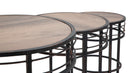 Tavolinetti Essential Tris Ø46x58-40x50-34x44 cm in Ferro e MDF Nero e Marrone