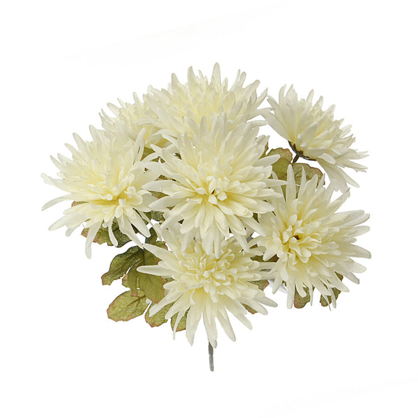 Set 6 Cespuglio di Spider Artificiale con 7 Fiori Altezza 35 cm Beige sconto