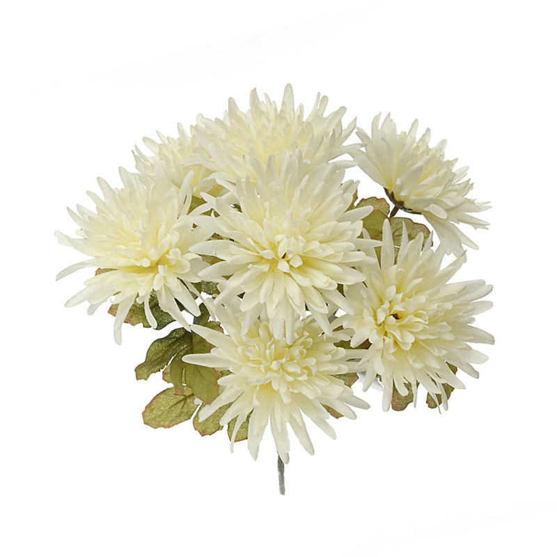 Set 6 Cespuglio di Spider Artificiale con 7 Fiori Altezza 35 cm Beige