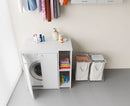 Coprilavatrice da Esterno in PVC 95x60x94 cm 2 Ante con Ripiani Laterali Laundry Bianco