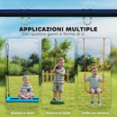 Struttura per Altalena da Giardino 260x160x178 cm con 4 Ganci in Acciaio Blu      
